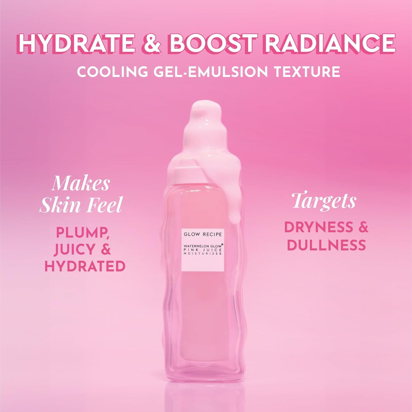 Pink Juice Water Gel Face Moisturizer for Women, Men & Teens - Hydrating Hyaluronic Acid, Radiance Boosting, Non-Comedogenic, Oil-Free, Long-Lasting Korean Skin Care for Oily Skin (50Ml)